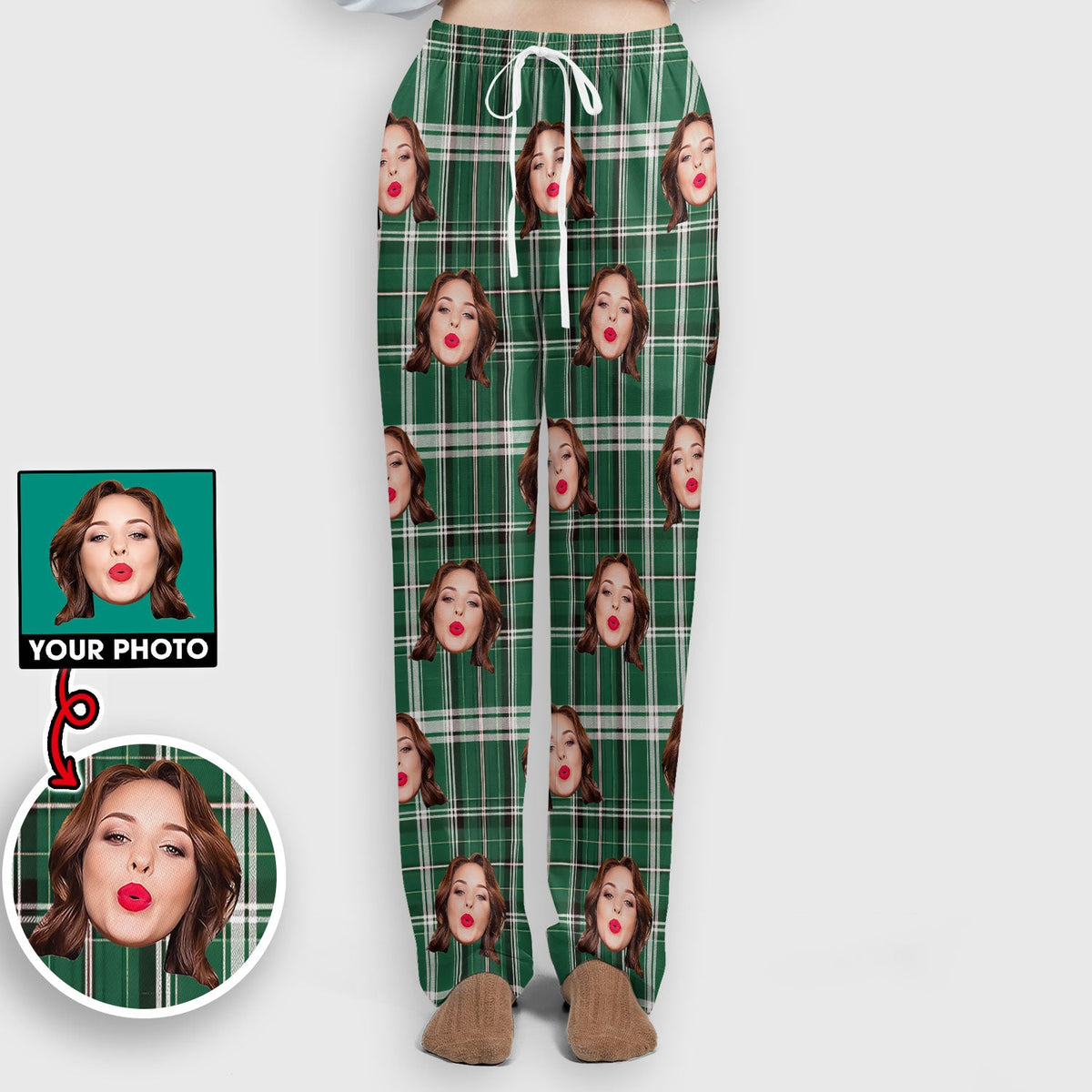 Personalized Photo Plaid Nurse Scrub Set