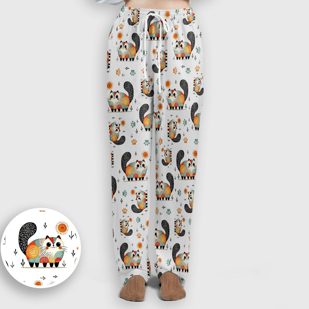 Cat Illustration Nurse Scrub Set