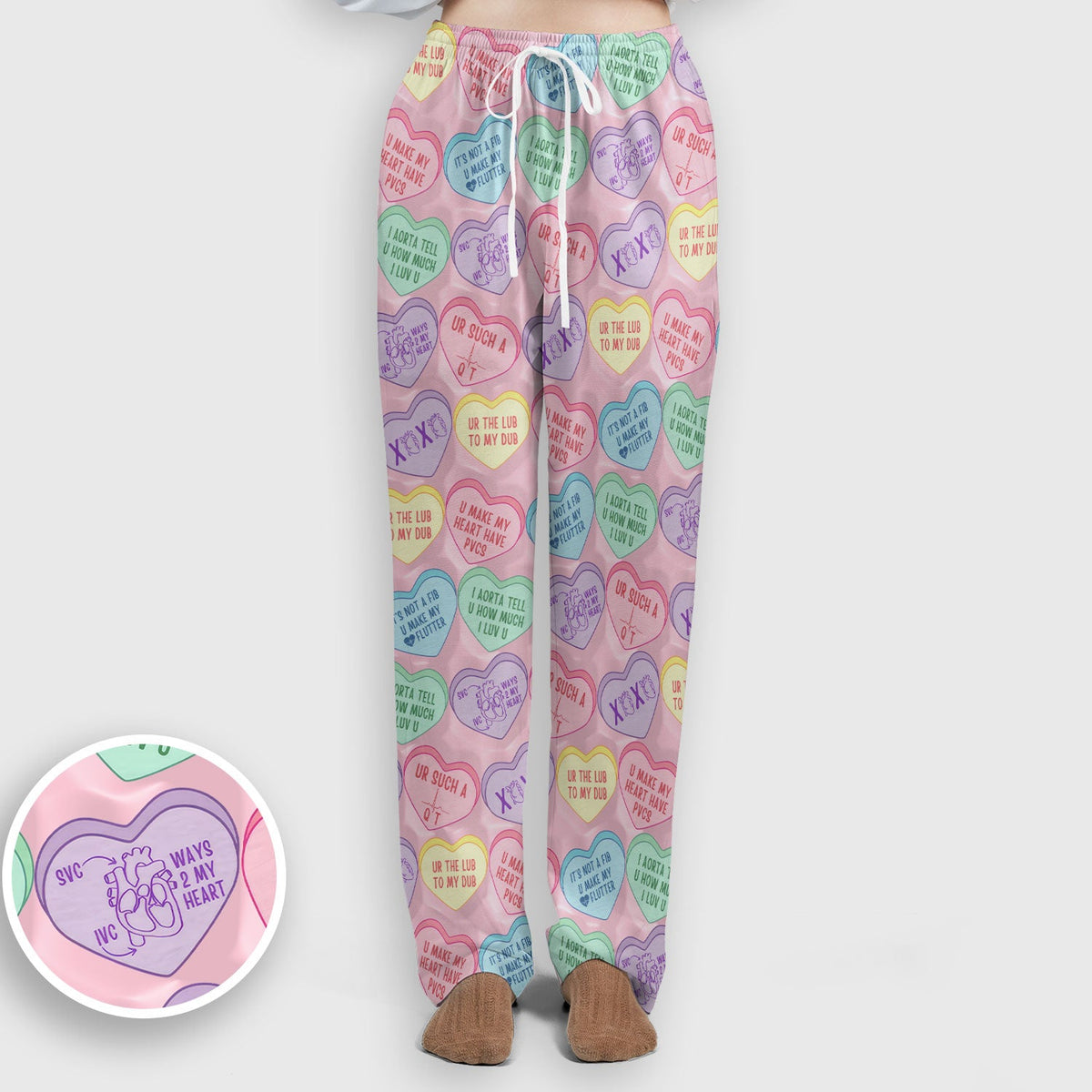 Candy Heart Nurse Scrub Set - Valentines Day Gift
