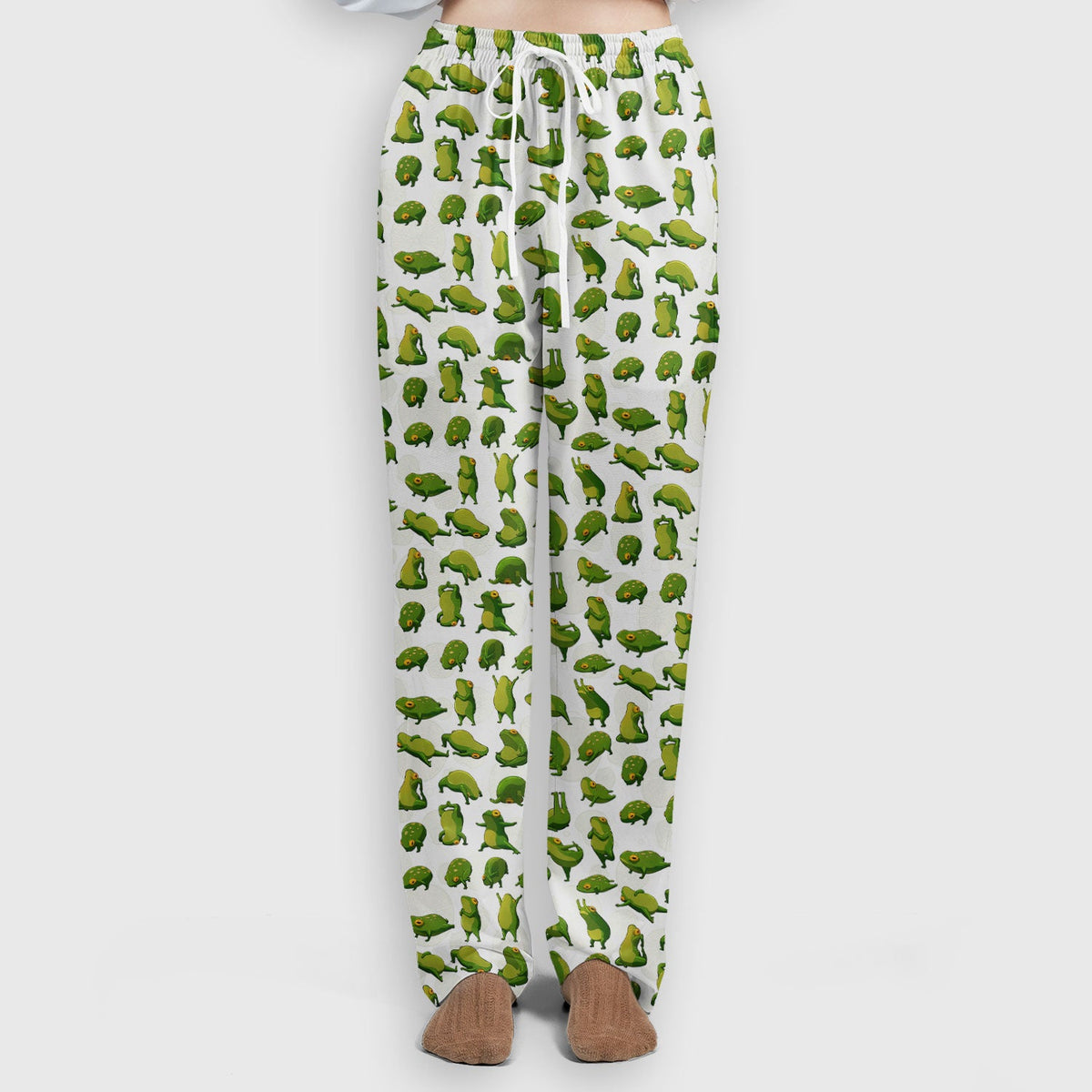 Cute Frog Cartoon Pattern Scrub Set, Breathable Med Uniform