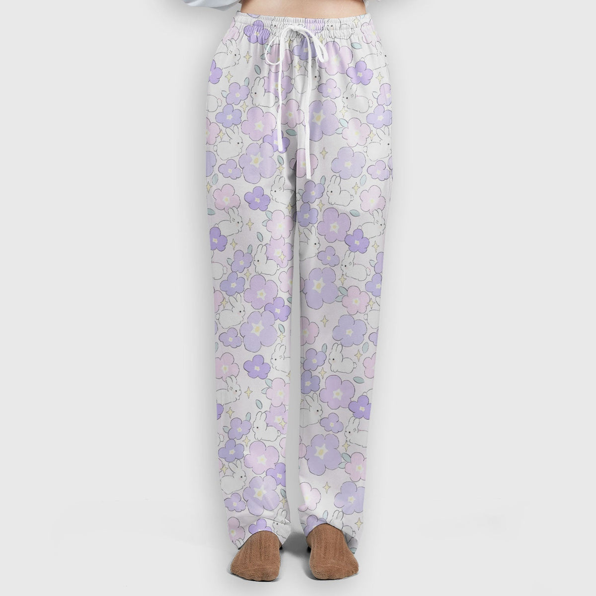 Bunny Floral Pastel Nurse Scrub Set