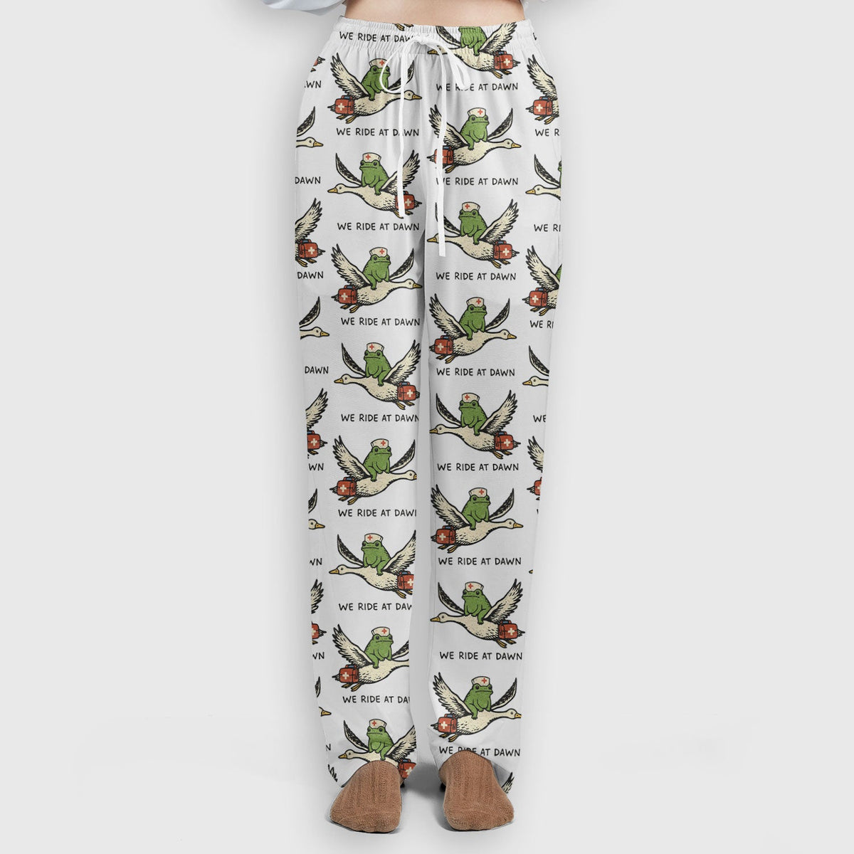 Frog Riding Goose Nurse Scrub Set