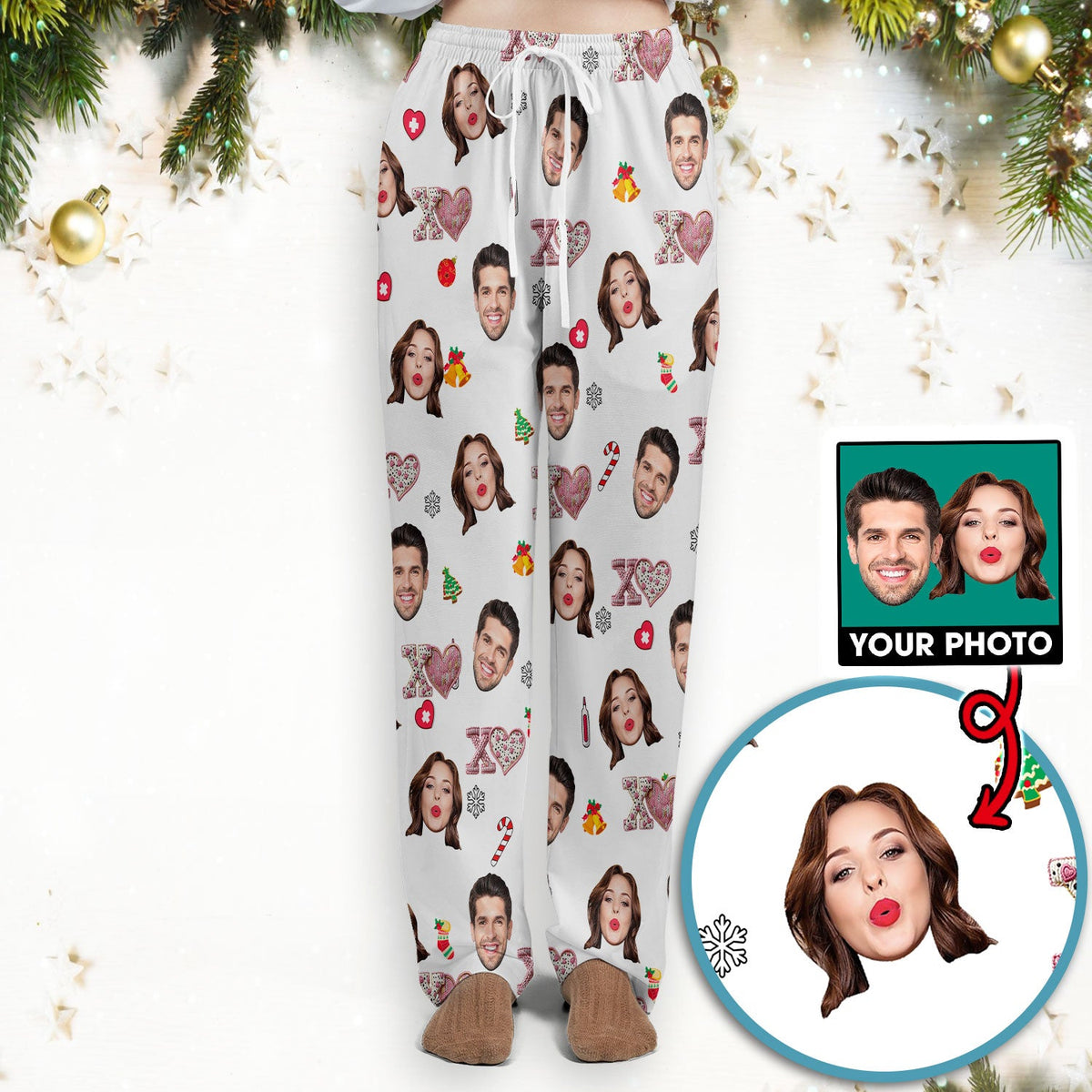 Personalized Photo XOXO Nurse Scrub Set