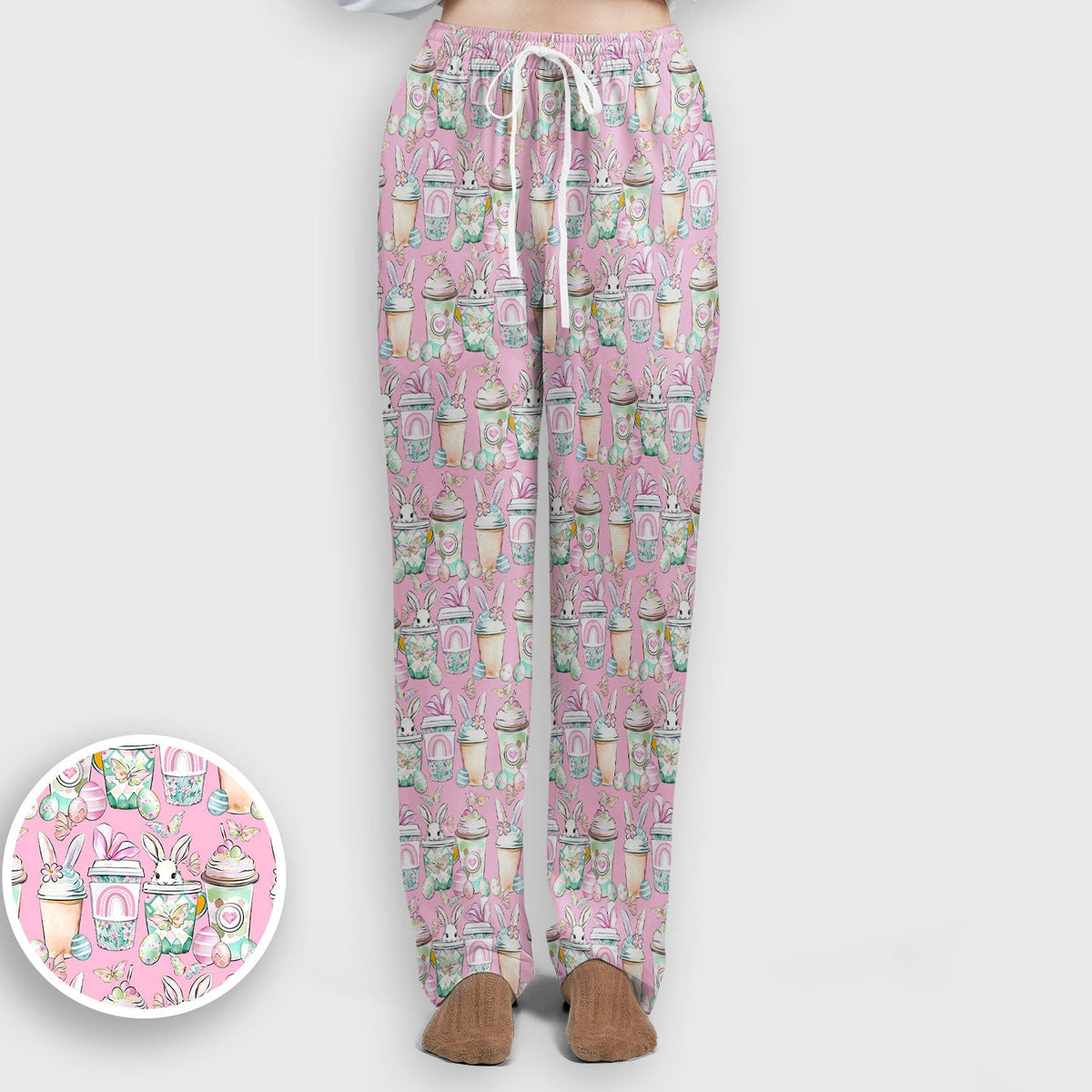 Bunny Coffee Cup Nurse Scrub Set - Easter Gift