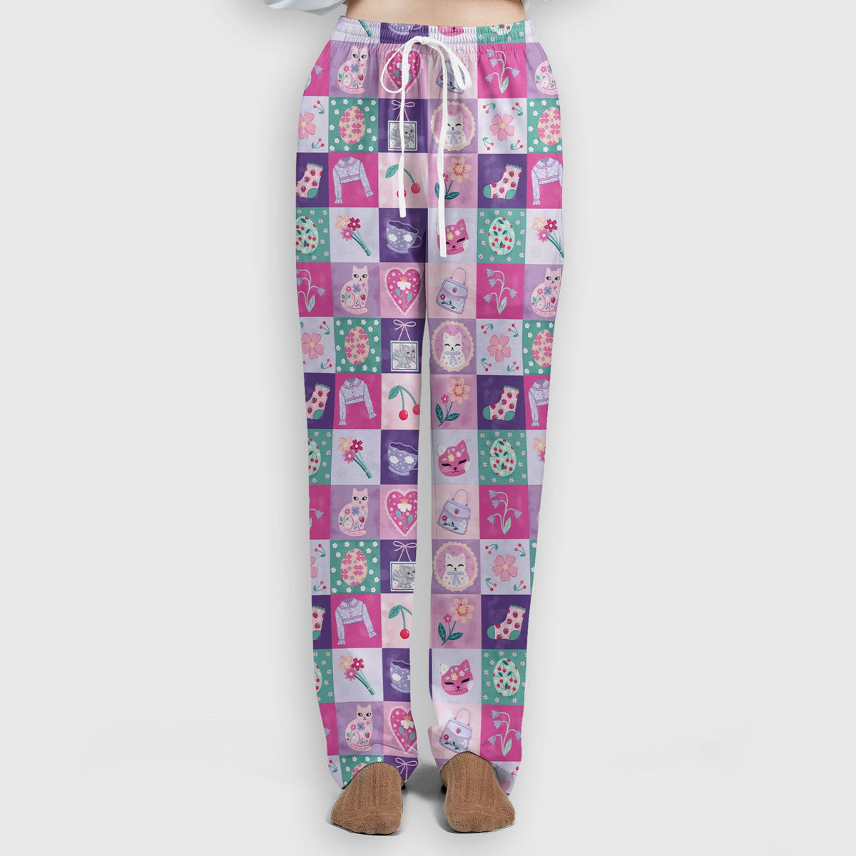 Pastel Cat Patchwork Kawaii Nurse Scrub Set