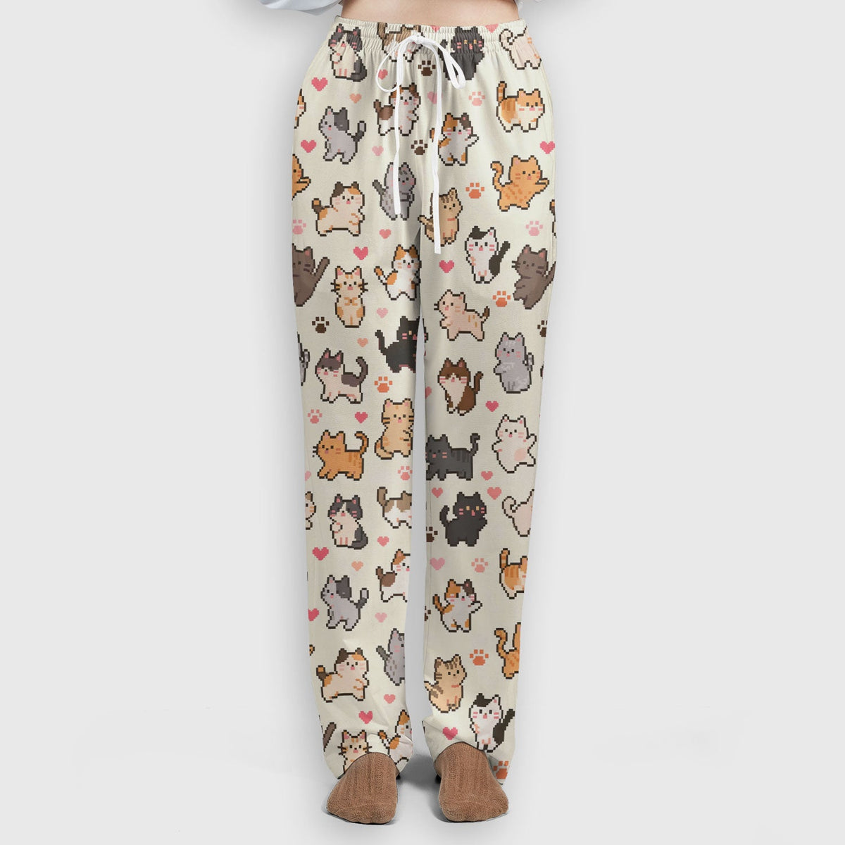 Pixel Cat Heart Paw Nurse Scrub Set