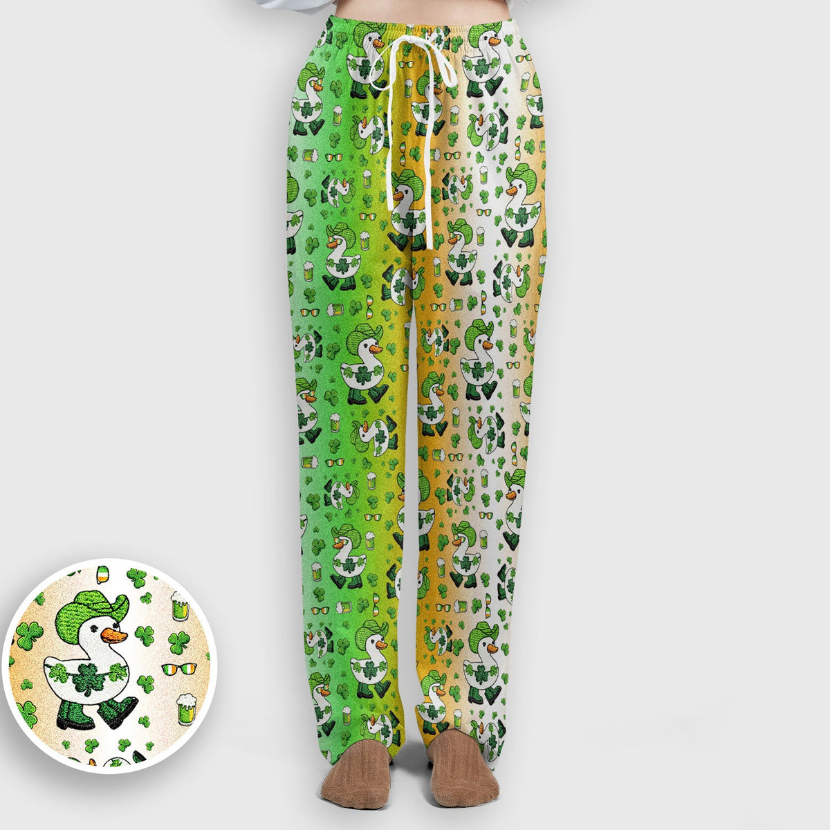 St Patrick Goose Shamrock Nurse Scrub Set