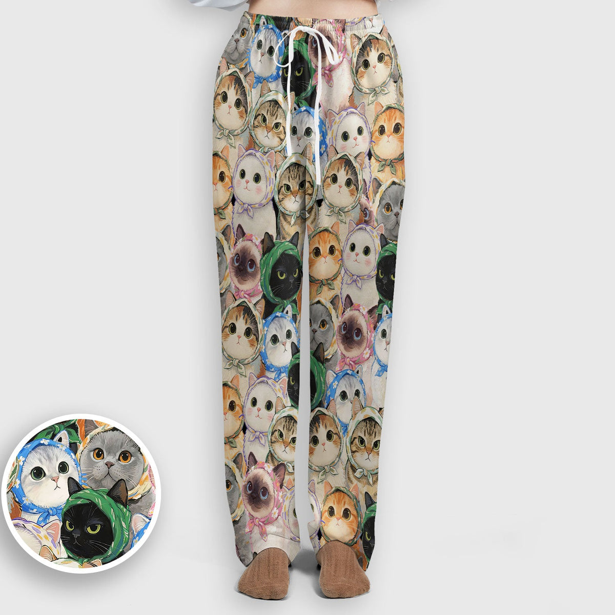 Adorable Multi Cat Portrait Nurse Scrub Set