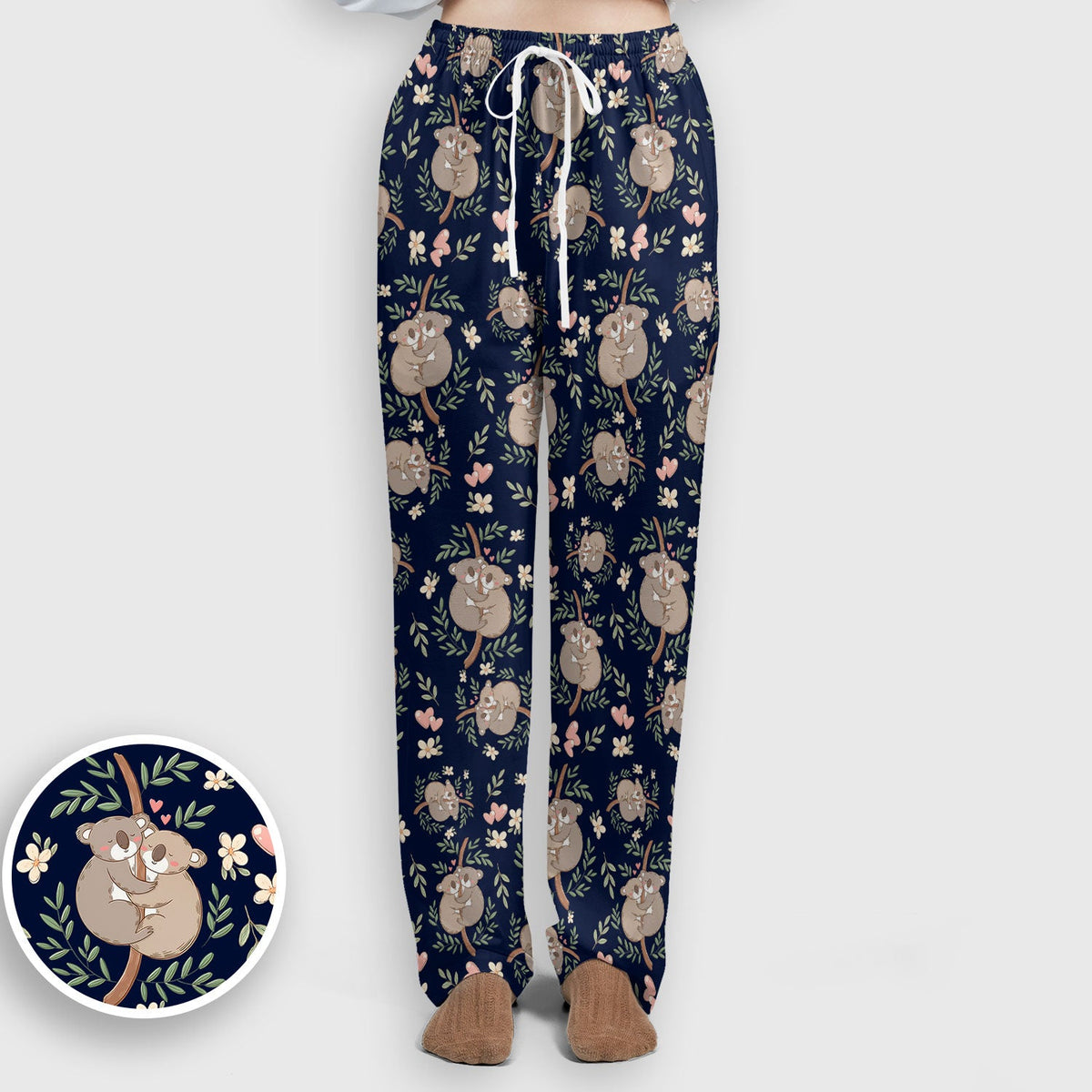 Koala Couple Floral Nurse Scrub Set