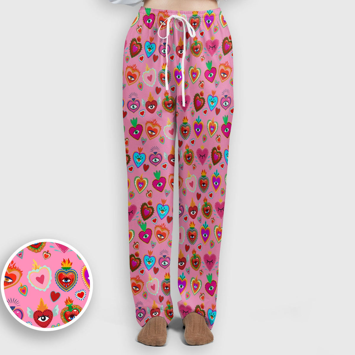 Valentine Colorful Sacred Heart Nurse Scrub Set