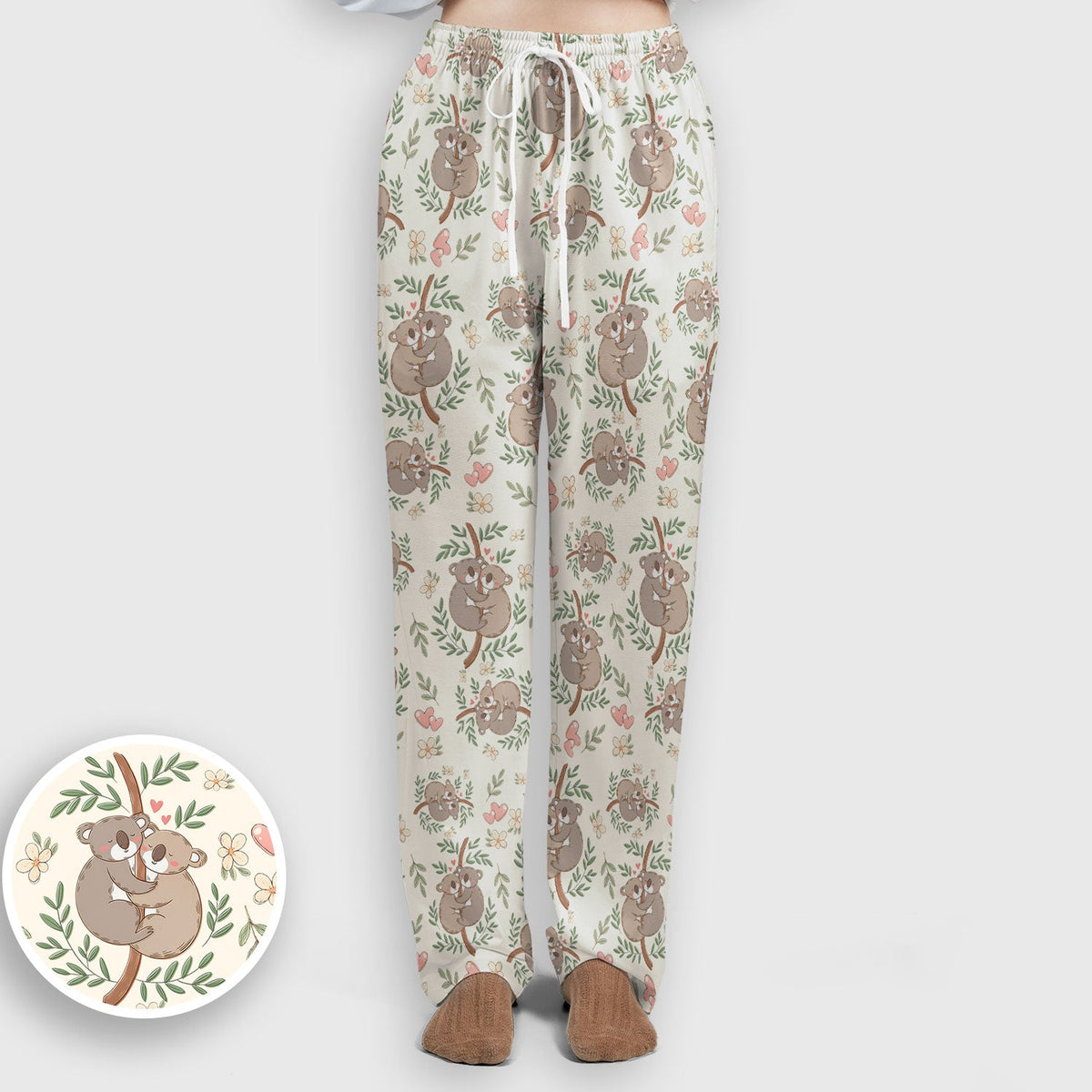Koala Couple Floral Nurse Scrub Set