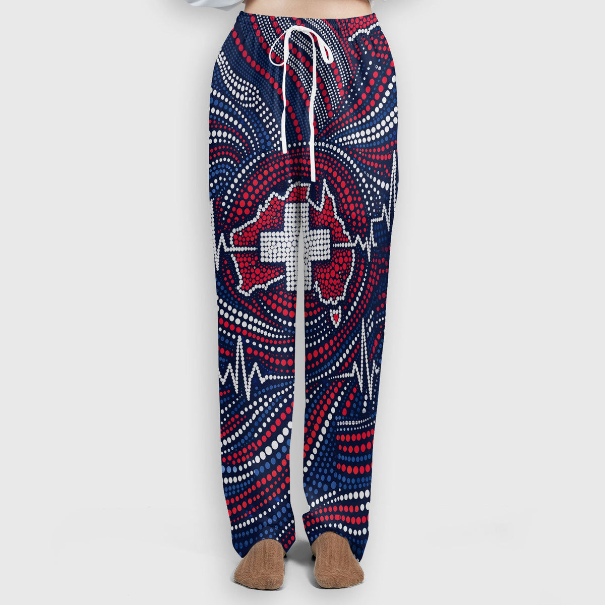 Dot Art Cross Heartbeat Nurse Scrub Set