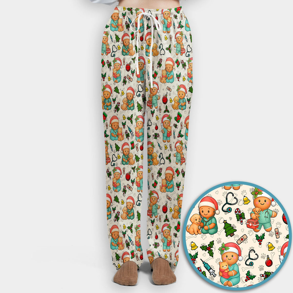 Gingerbread Pharmacy Scrub Set - Christmas Gift For Nurse