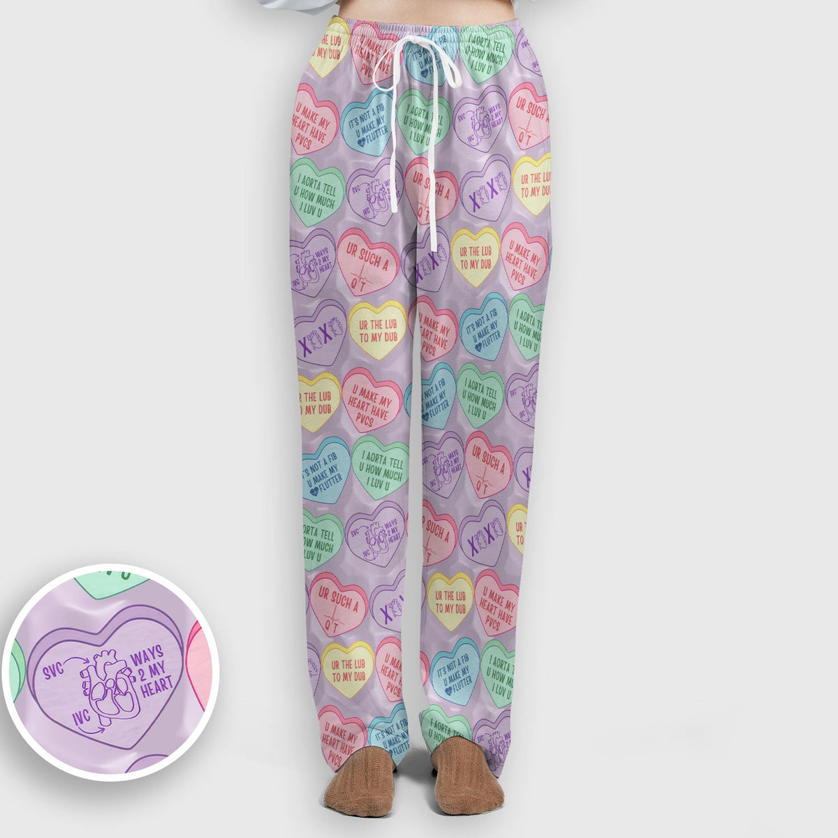 Candy Heart Nurse Scrub Set - Valentines Day Gift