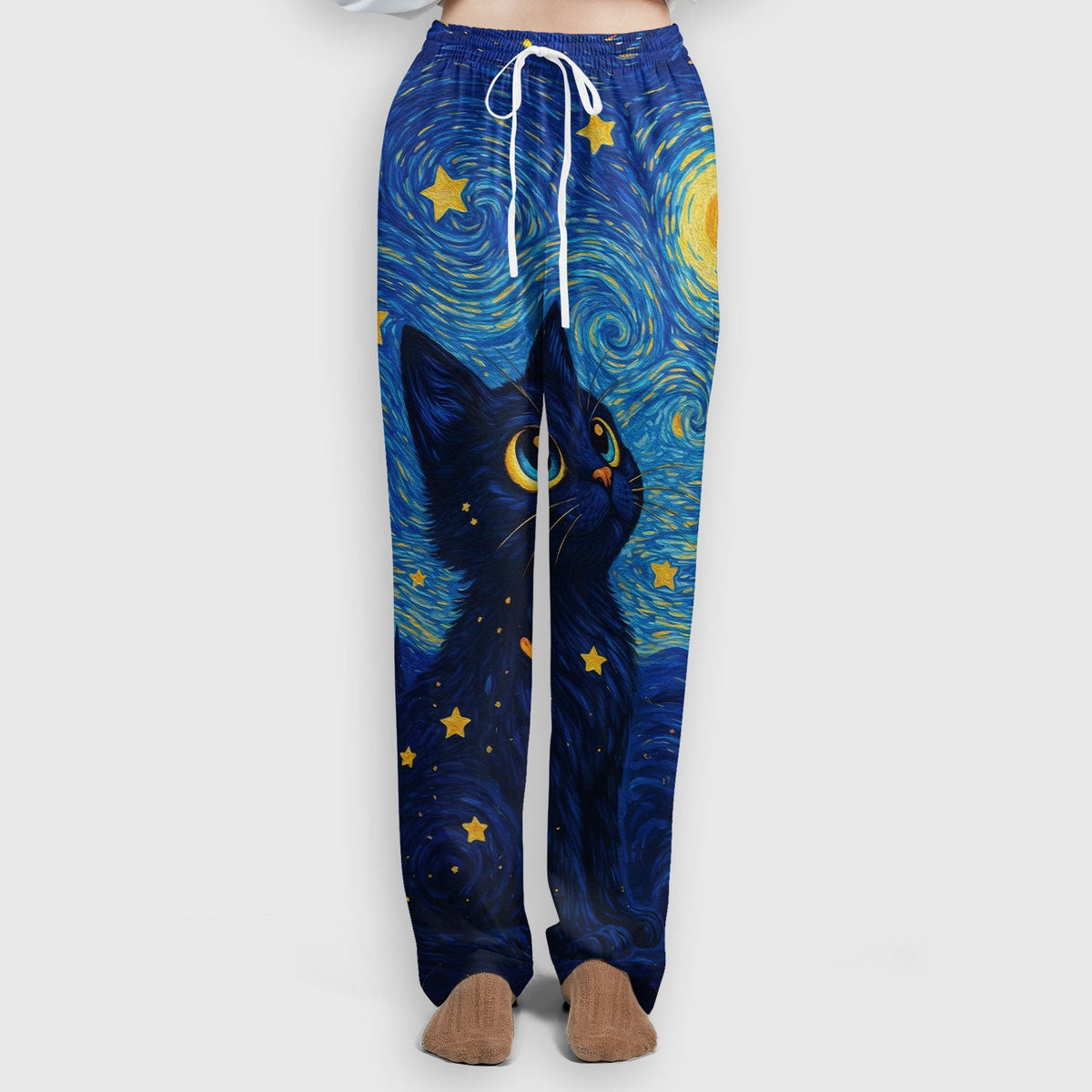 Black Cat Starry Night Nurse Scrub Set