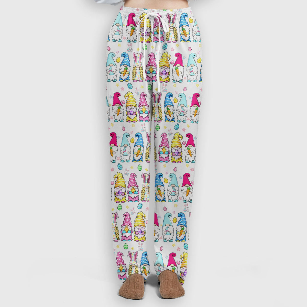 Colorful Easter Gnome Bunny Eggs Nurse Scrub Set