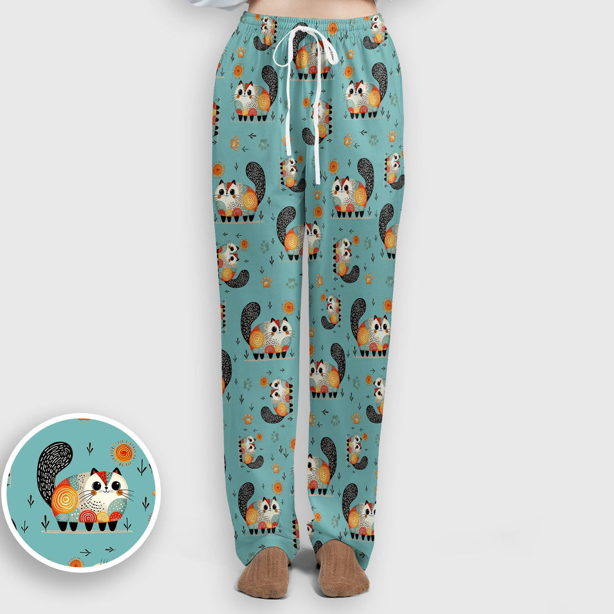 Cat Illustration Nurse Scrub Set