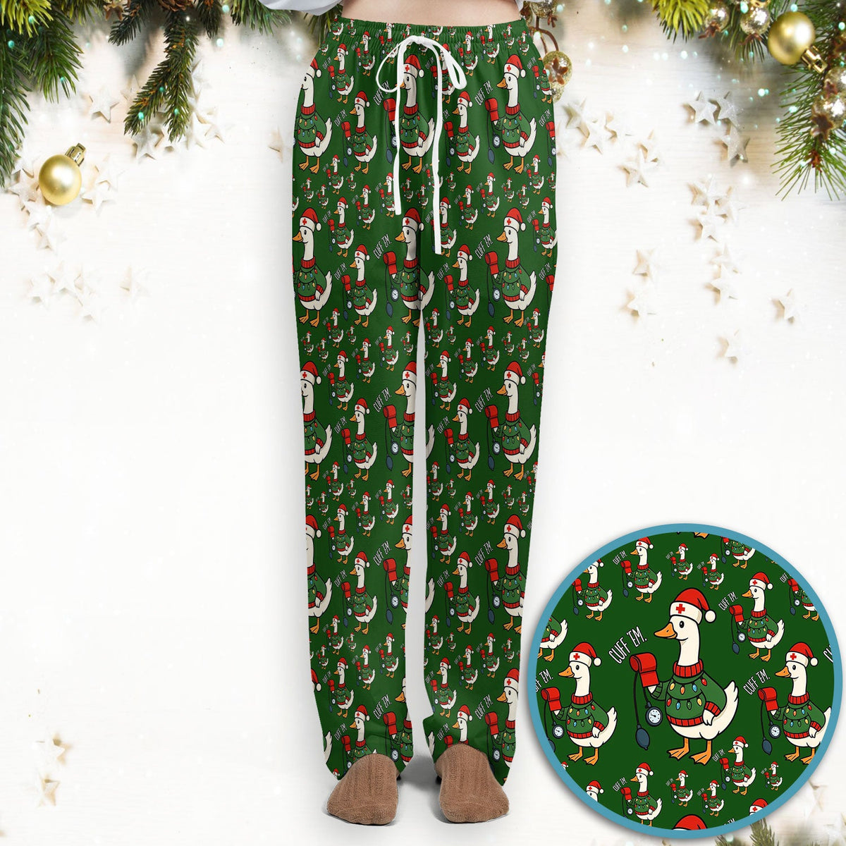 Christmas Duck Nurse Scrub Set