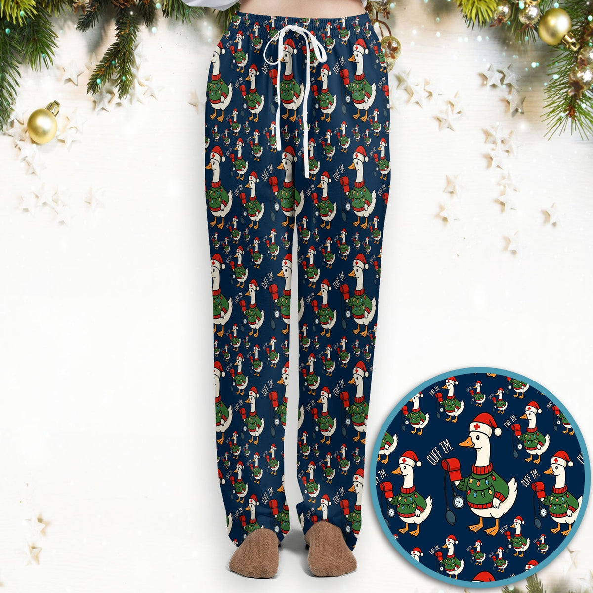 Christmas Duck Nurse Scrub Set