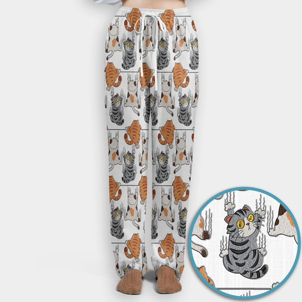 Cute Cat Pattern Nurse Scrub Set, Cats Medical Pattern Shirt, Breathable Fabrics Nursing Uniform