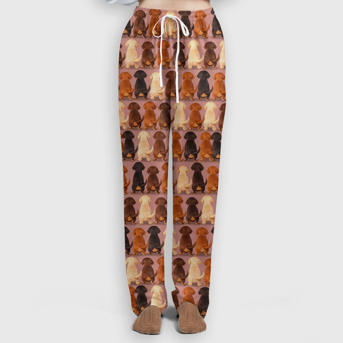 Scrub Set: Cute Dachshund Butt Pattern All Over Print Scrubs Set, Breathable Med Uniform