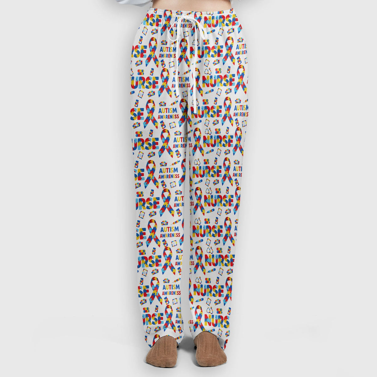 Autism Awareness Puzzle Ribbon Nurse Scrub Set