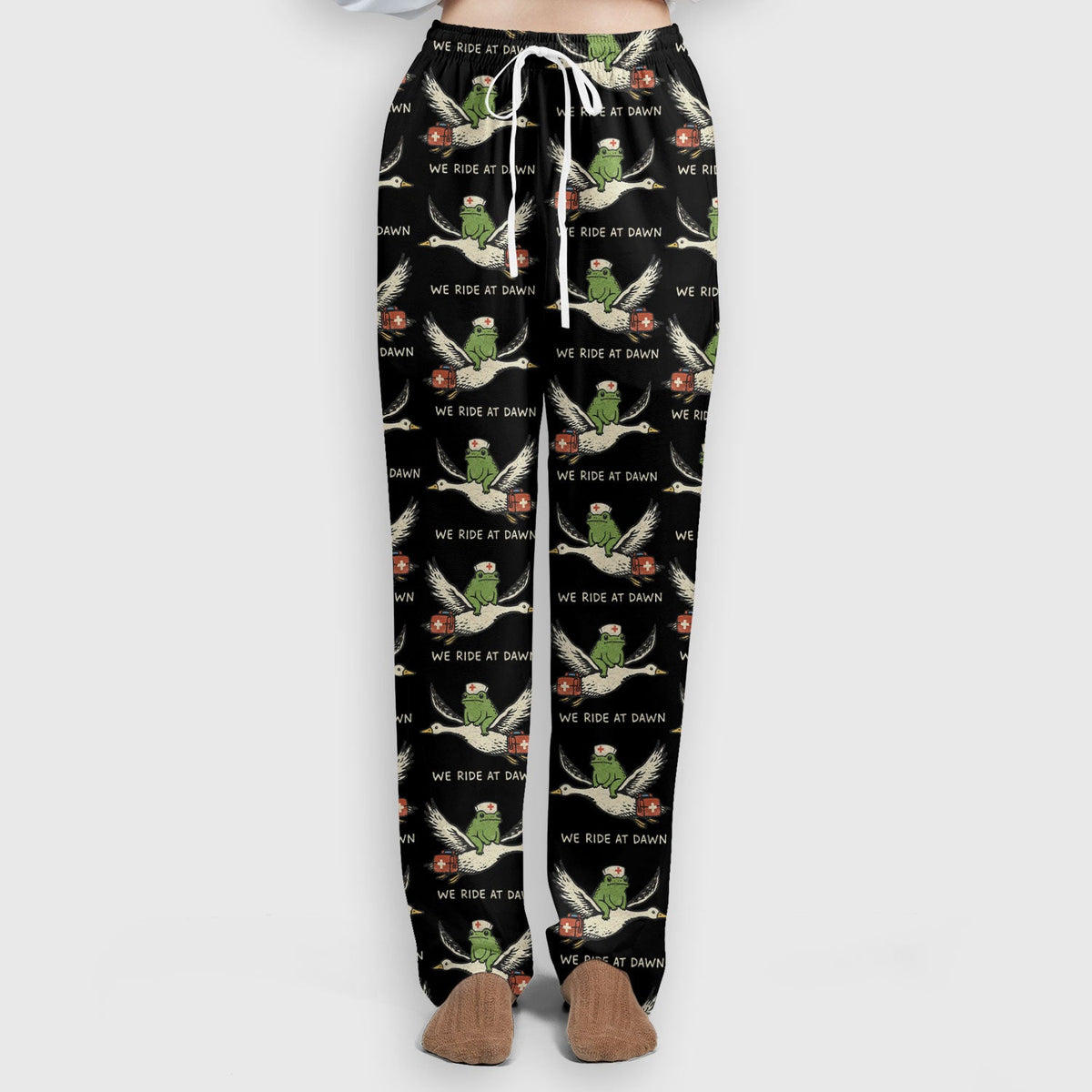 Frog Riding Goose Nurse Scrub Set