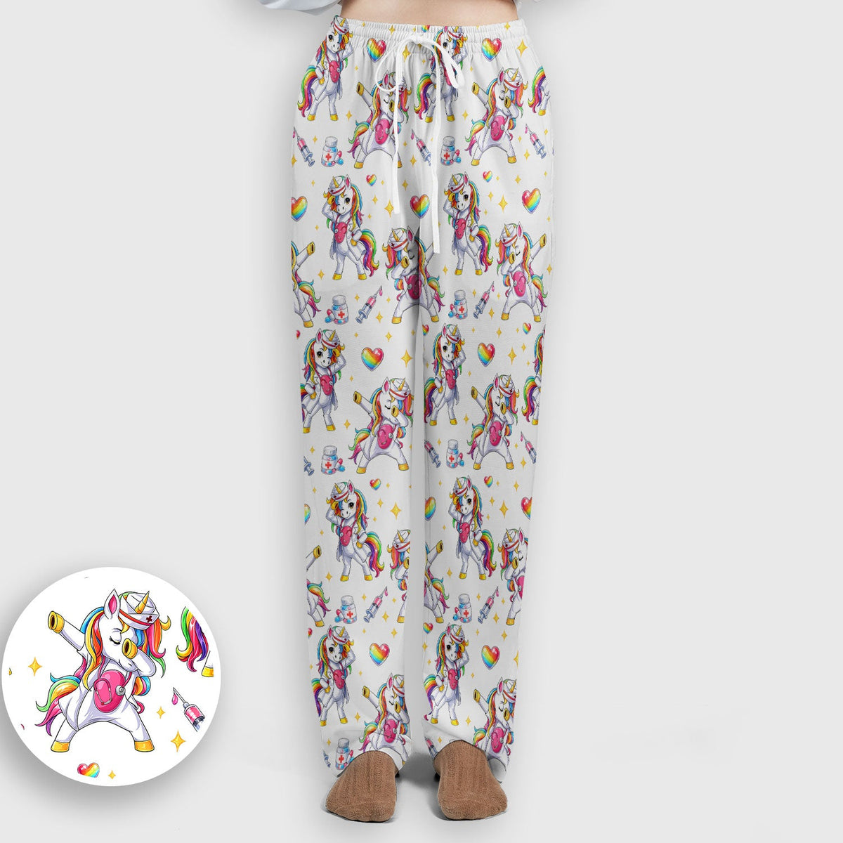 Nurse Unicorn Rainbow Scrub Set