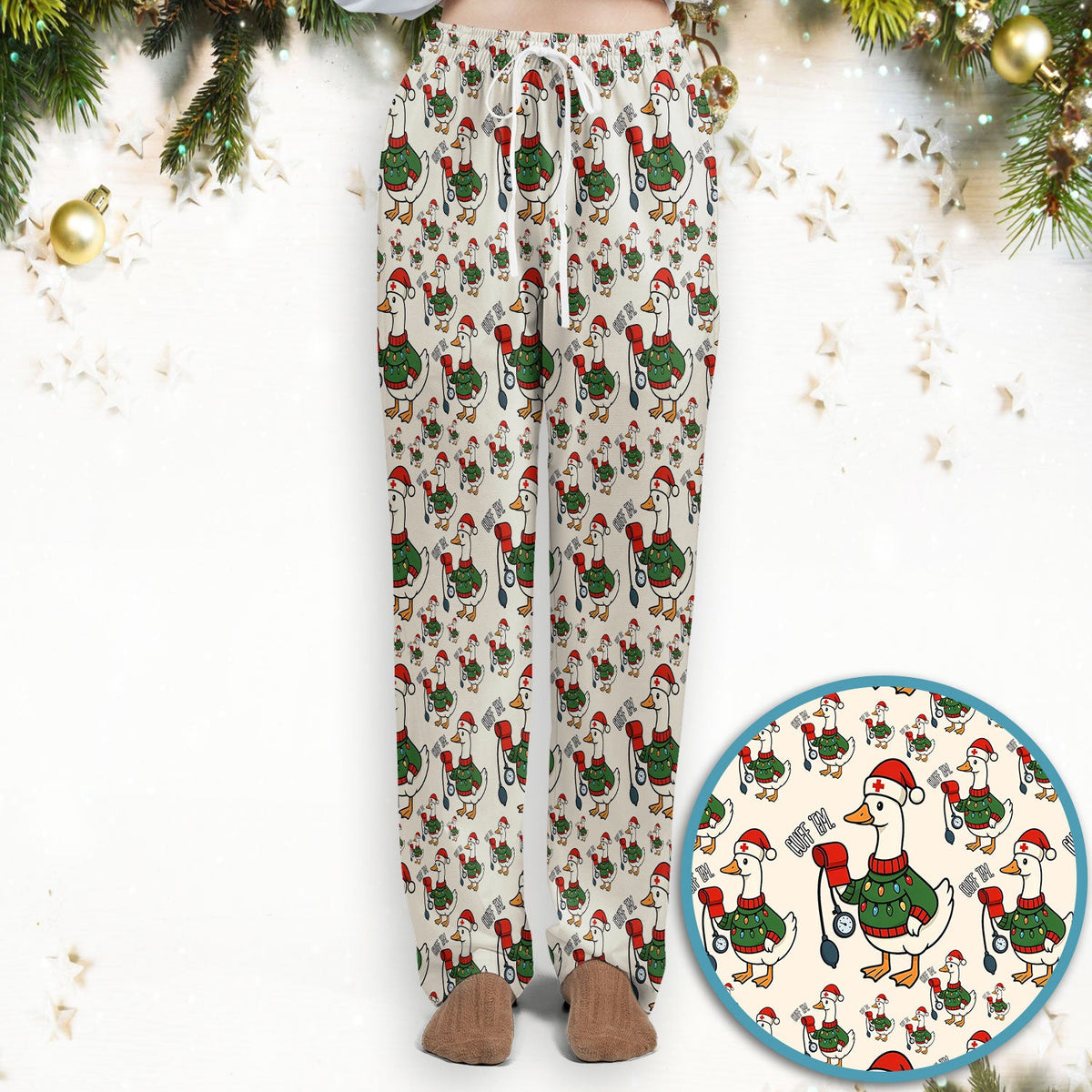 Christmas Duck Nurse Scrub Set