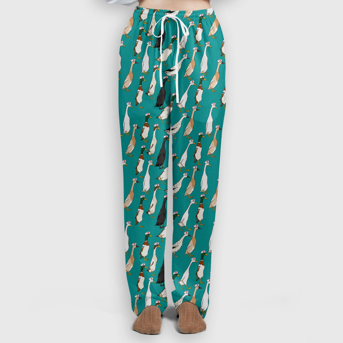 Duck Pattern Nurse Scrub Set