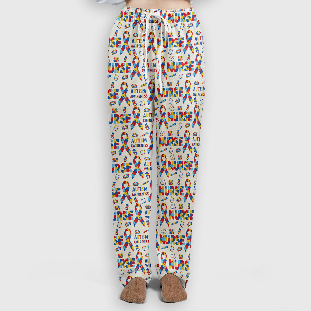 Autism Awareness Puzzle Ribbon Nurse Scrub Set