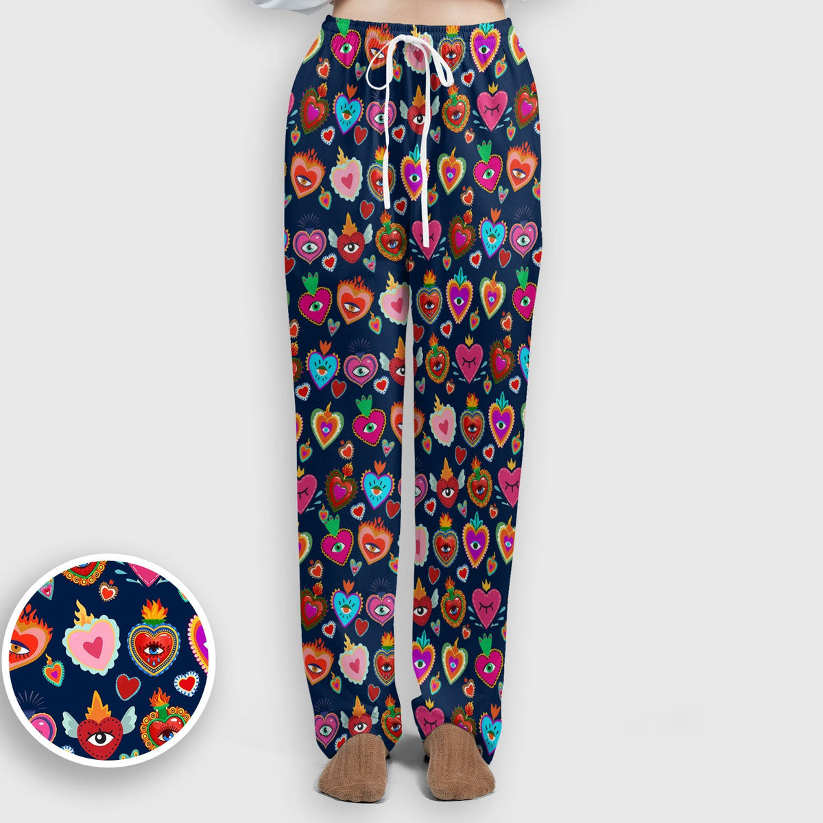Valentine Colorful Sacred Heart Nurse Scrub Set