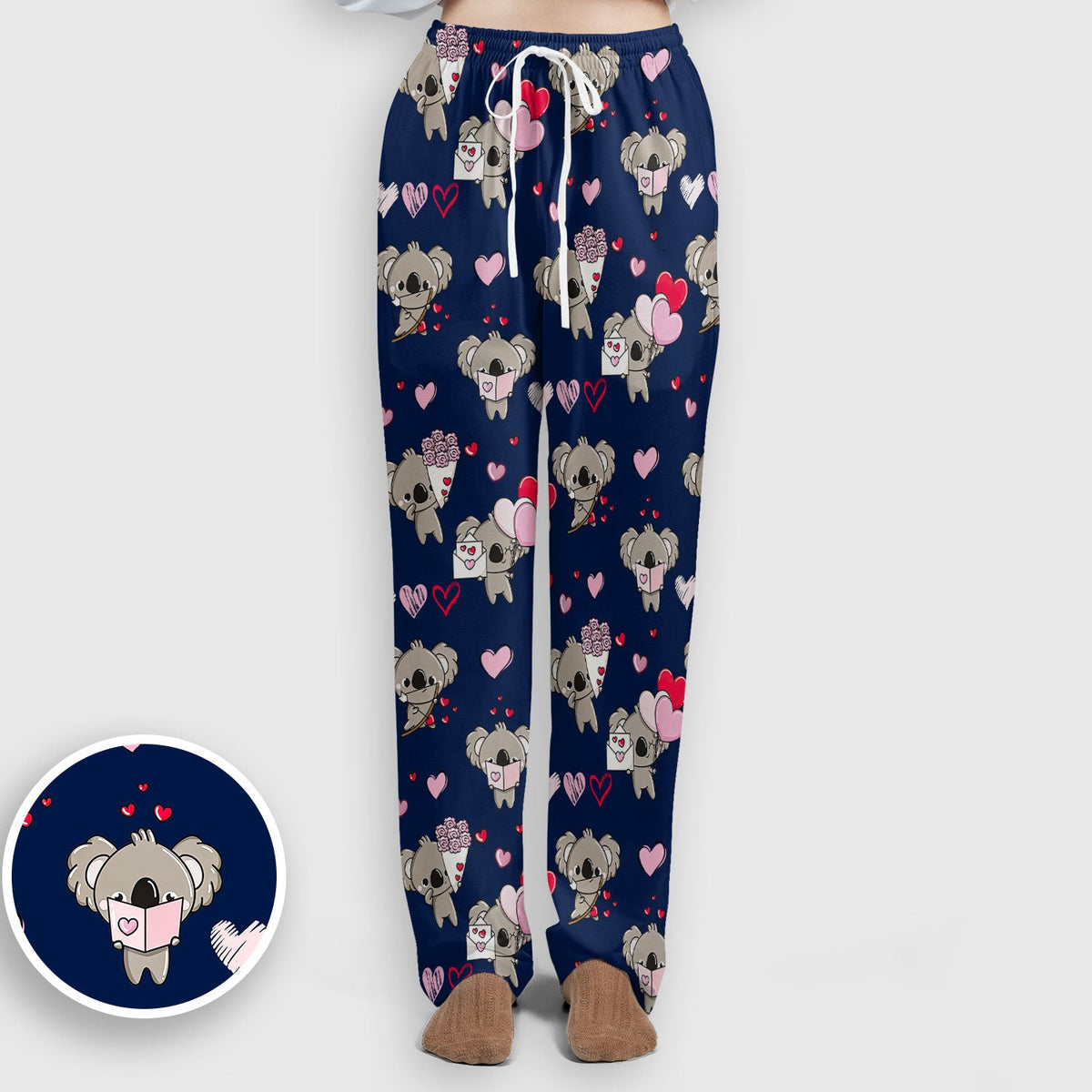 Valentine Koala Holding Flowers Nurse Scrub Set