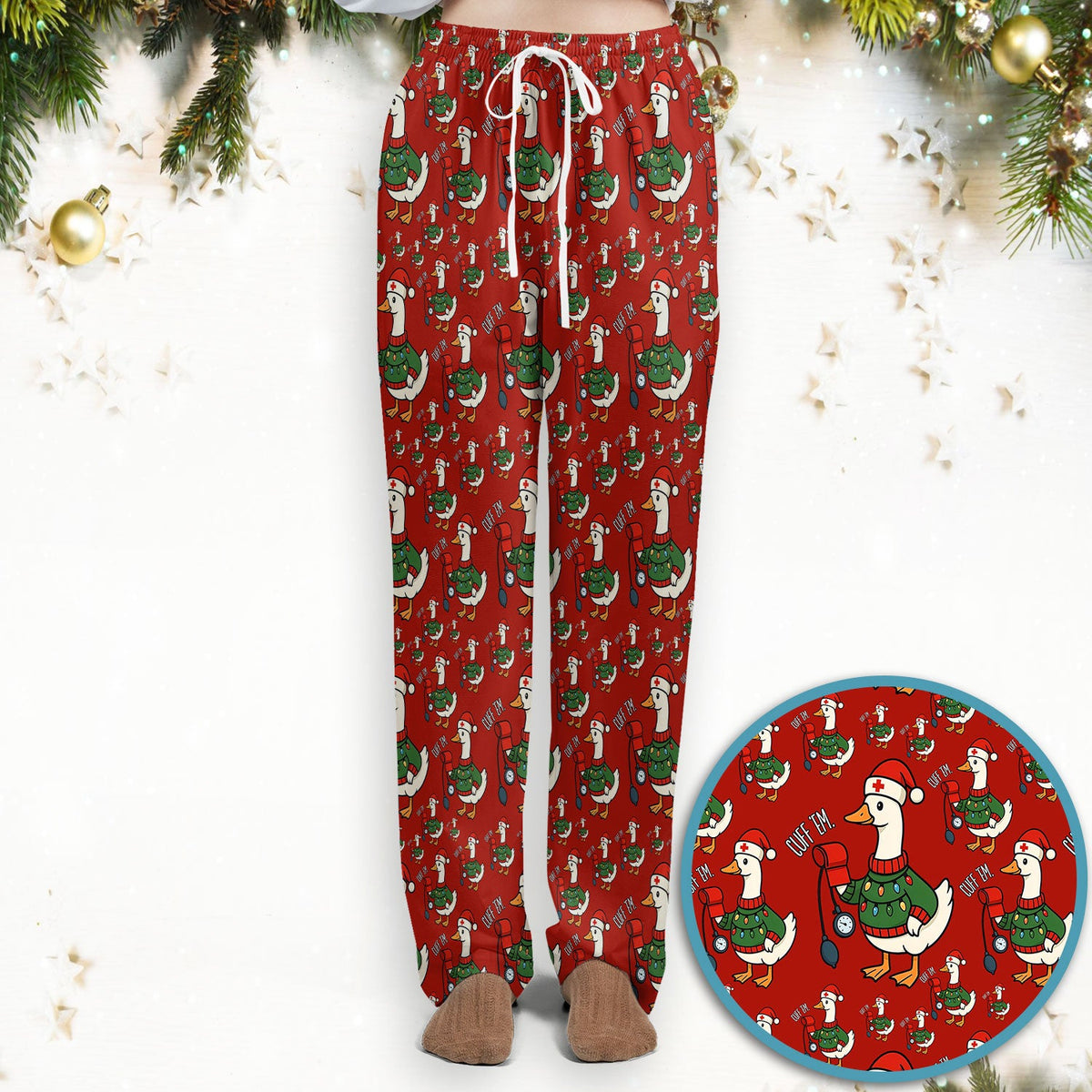 Christmas Duck Nurse Scrub Set
