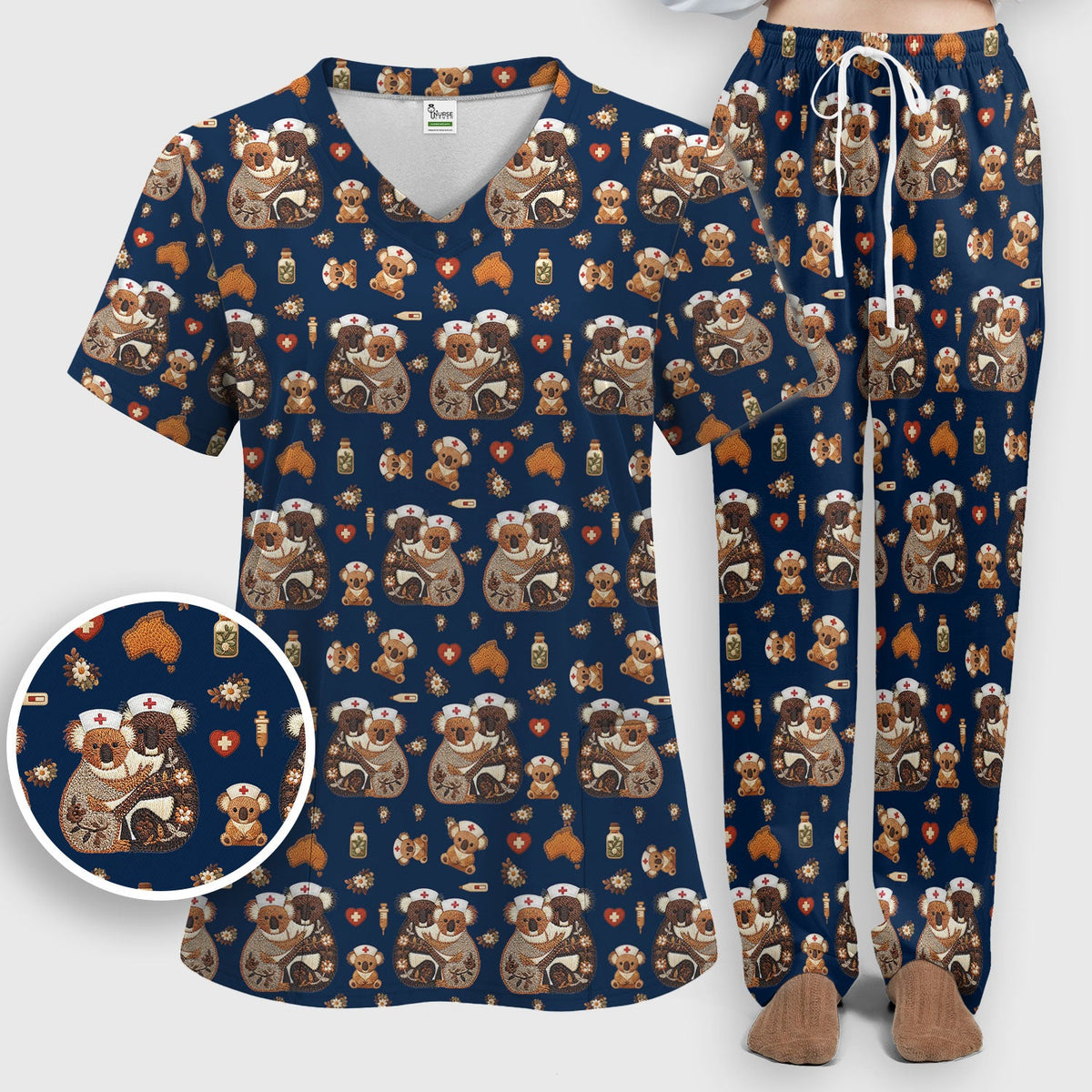 Koala Nurse Scrub Set - Valentines Day Gift