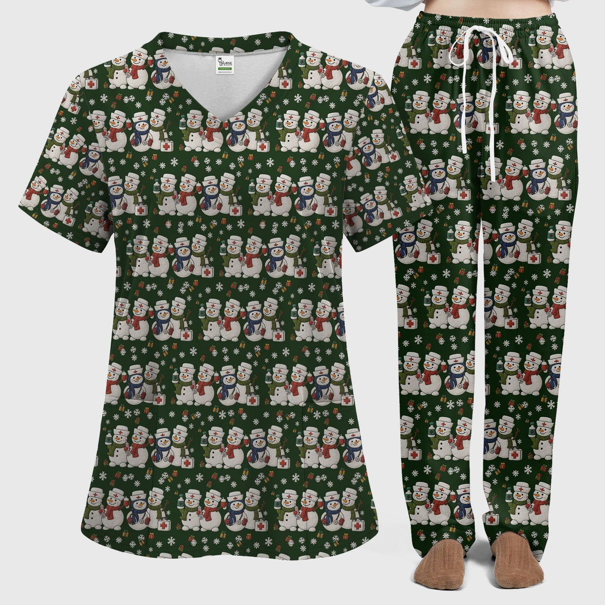 Snowman Nurse Scrub Set - Christmas Gift