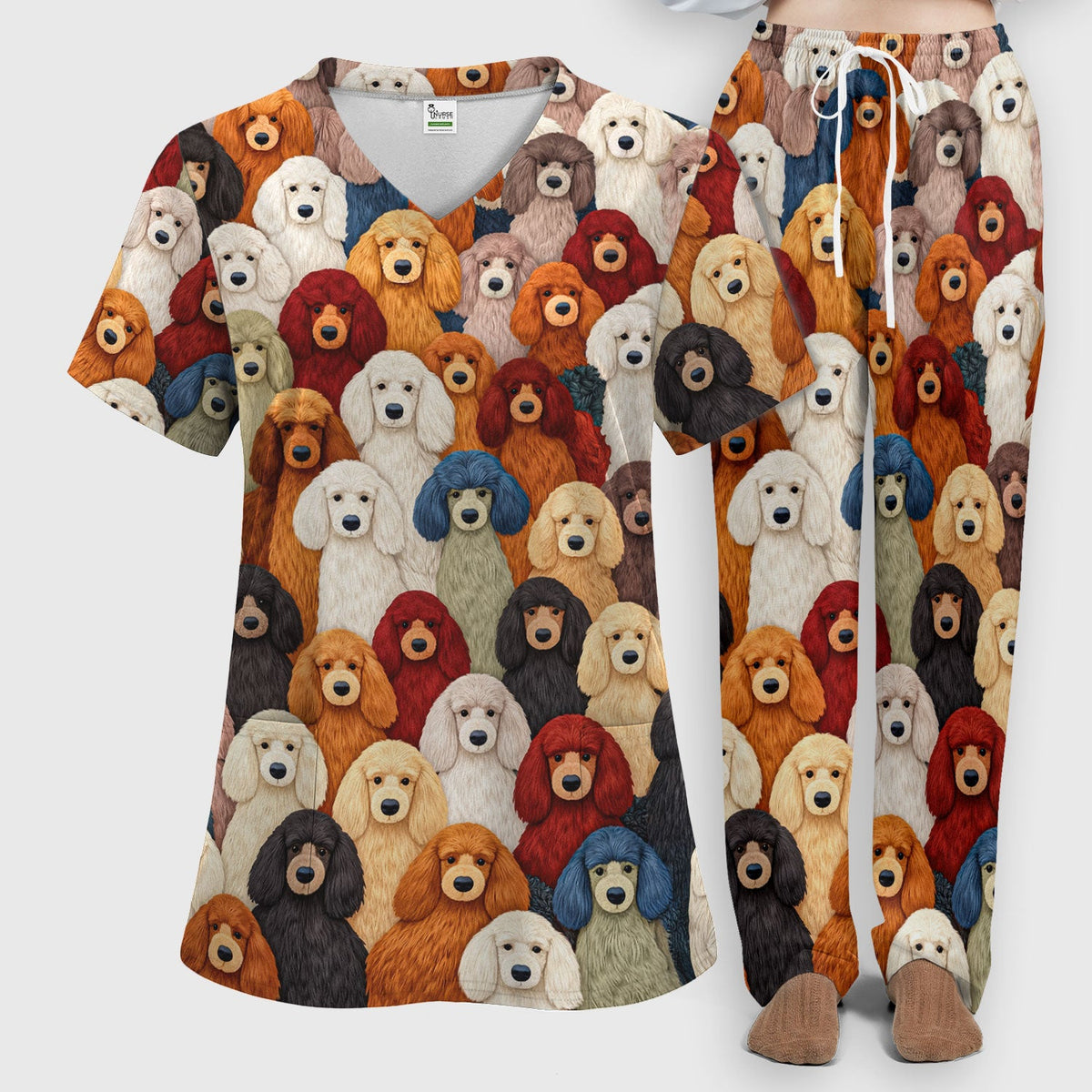 Poodle Dog Nurse Scrub Set