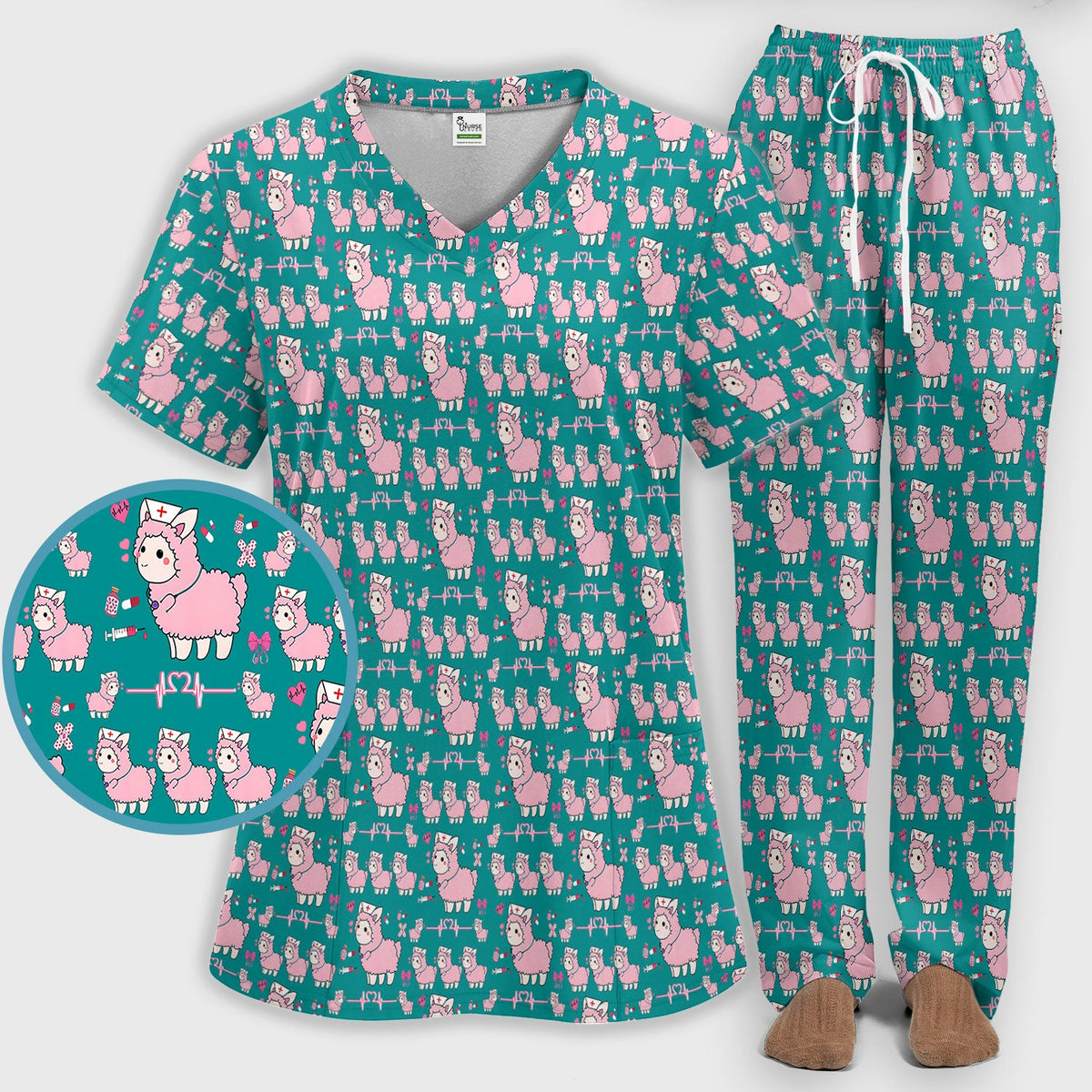 Llama Ain't Got Time For Your Drama Nurse Scrub Set