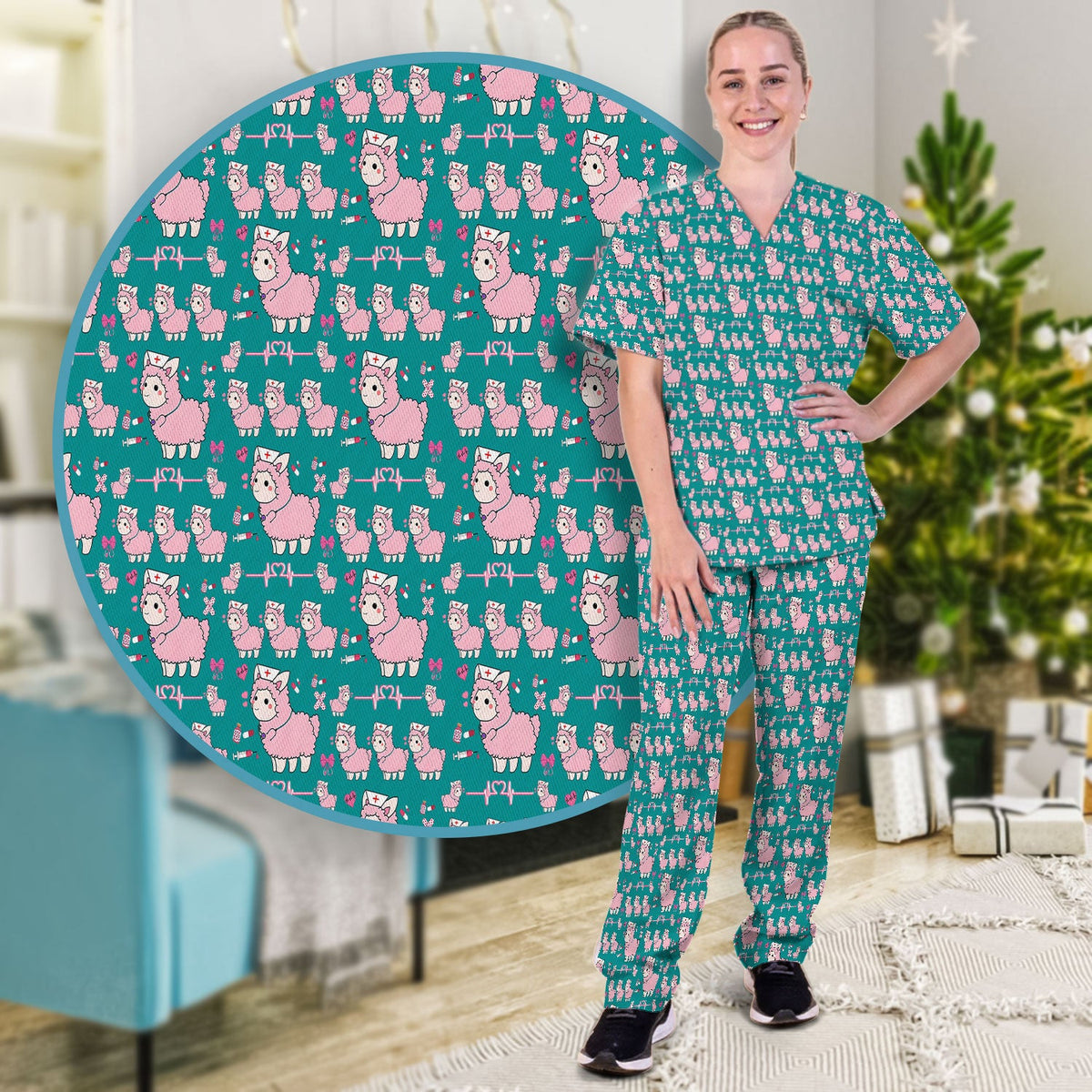 Llama Ain't Got Time For Your Drama Nurse Scrub Set