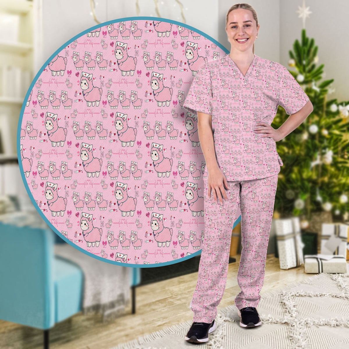 Llama Ain't Got Time For Your Drama Nurse Scrub Set