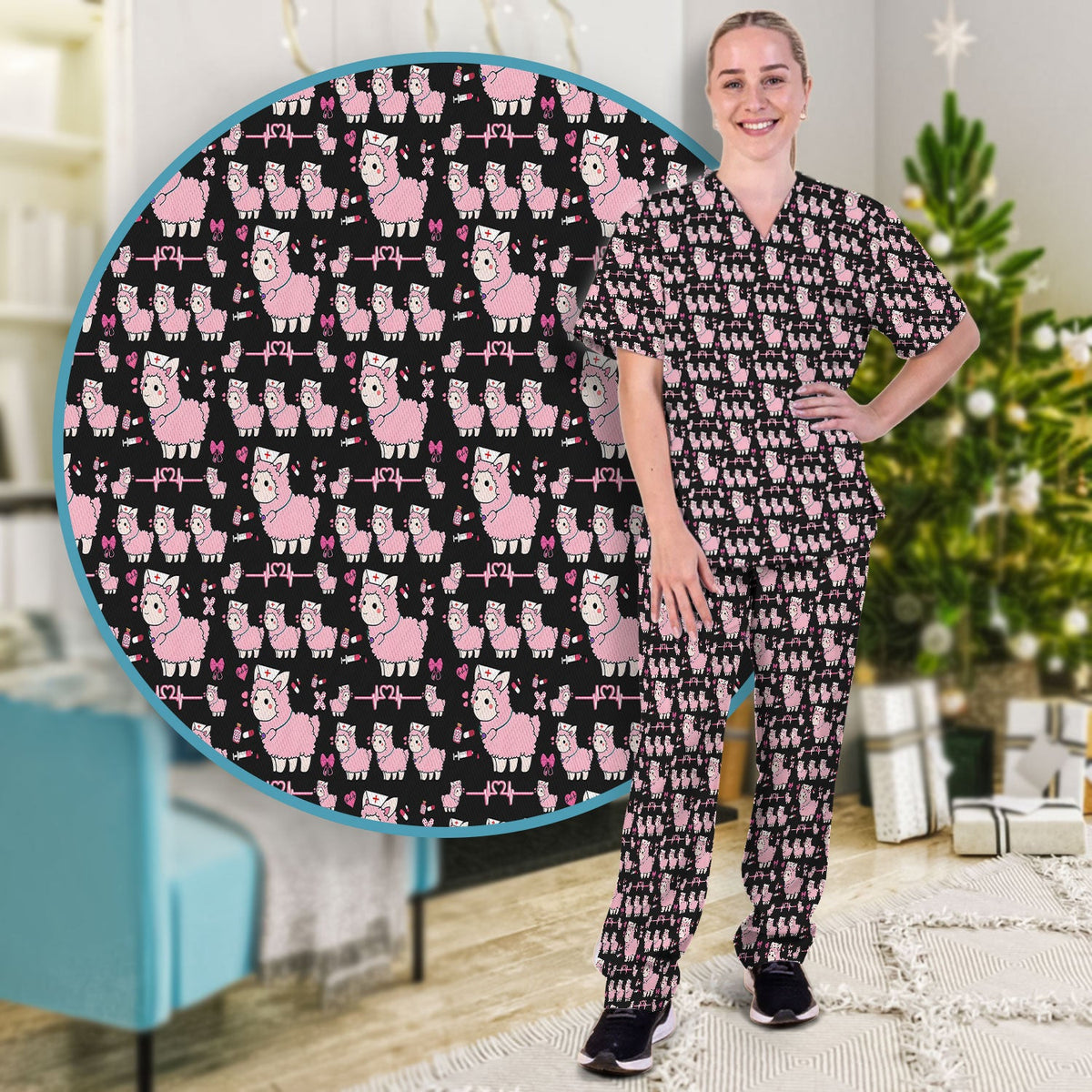 Llama Ain't Got Time For Your Drama Nurse Scrub Set