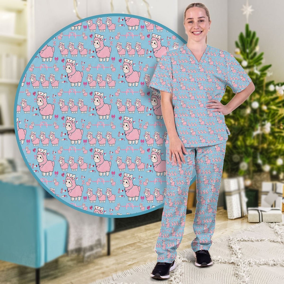 Llama Ain't Got Time For Your Drama Nurse Scrub Set