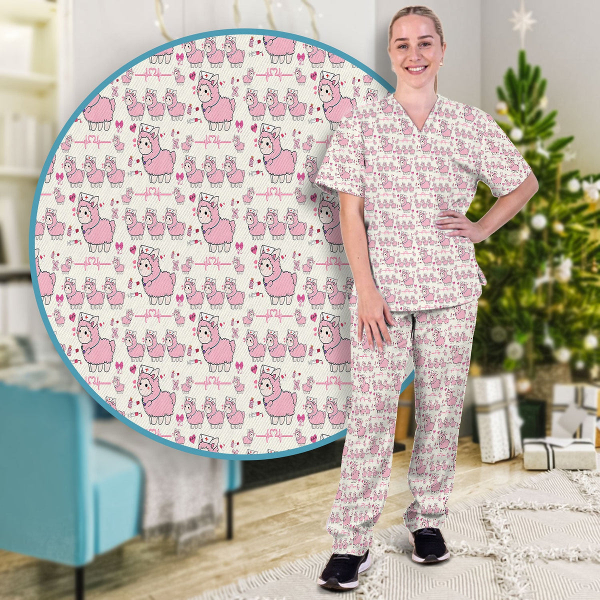 Llama Ain't Got Time For Your Drama Nurse Scrub Set