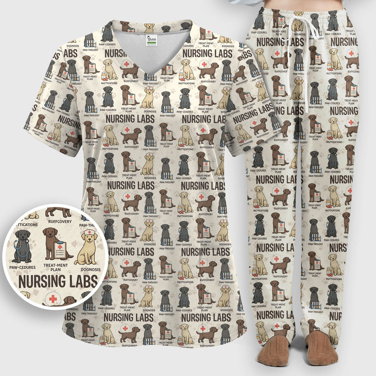 Lab Dog Nurse Scrub Set