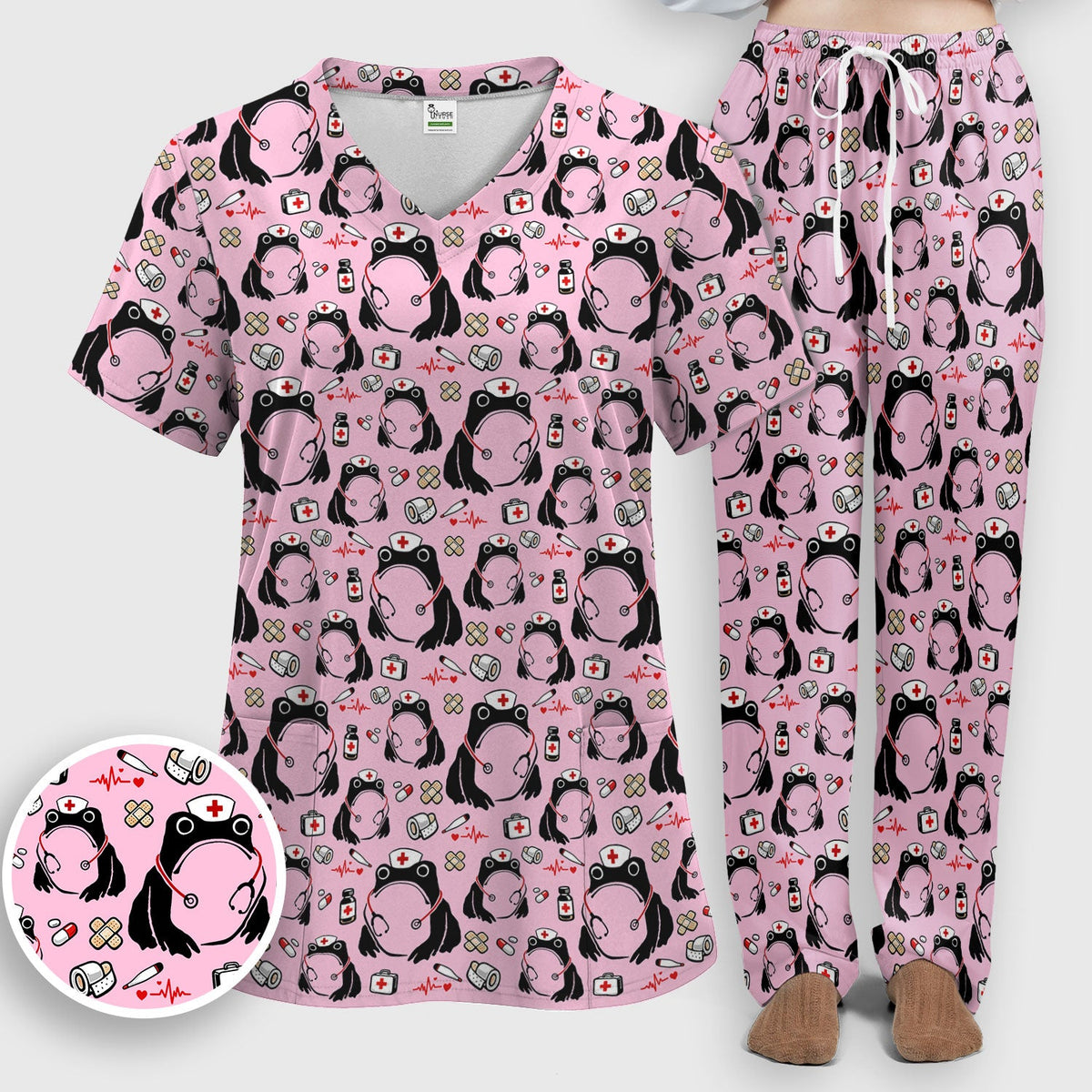 Frog Medical Nurse Scrub Set