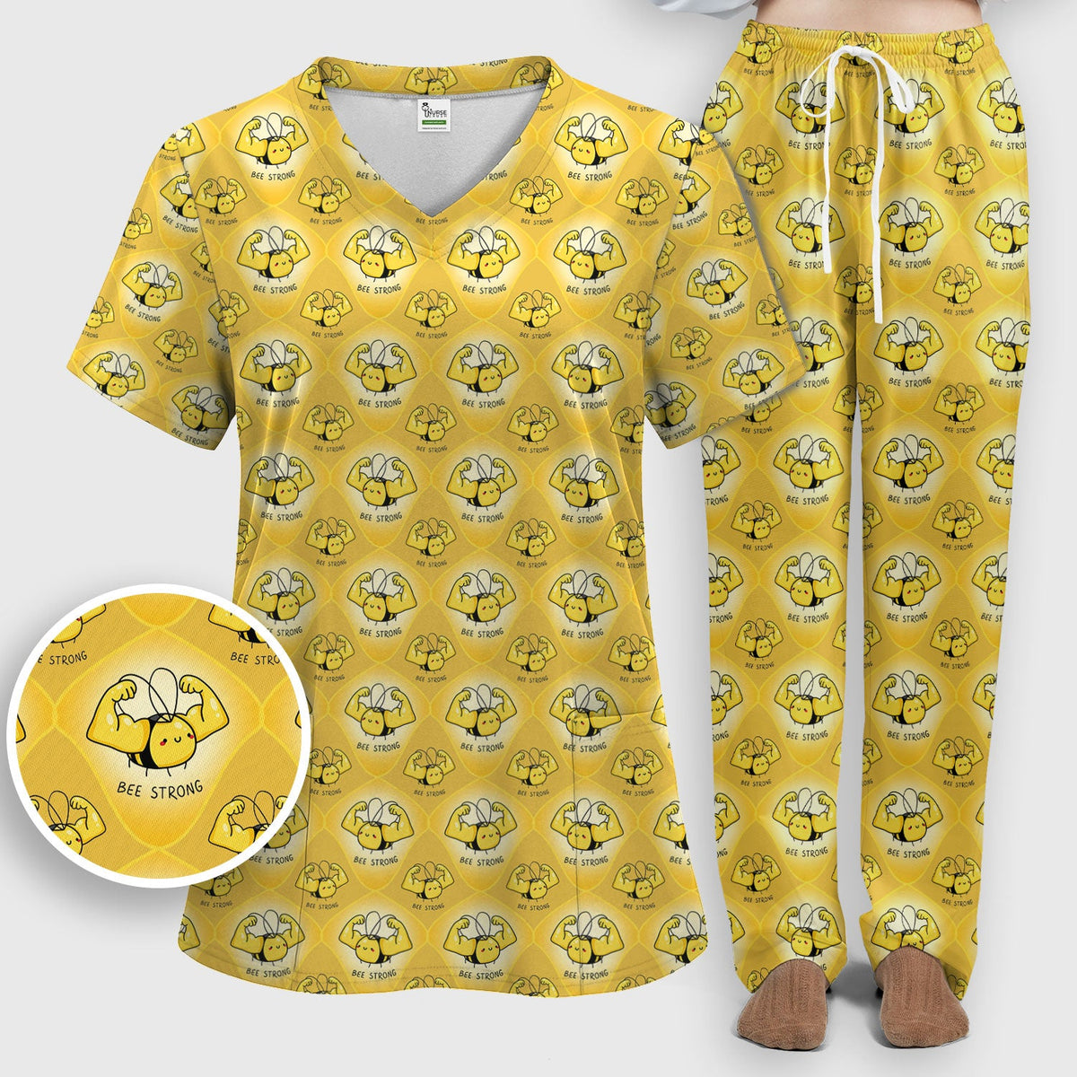 Strong Honey Bee Nurse Scrub Set