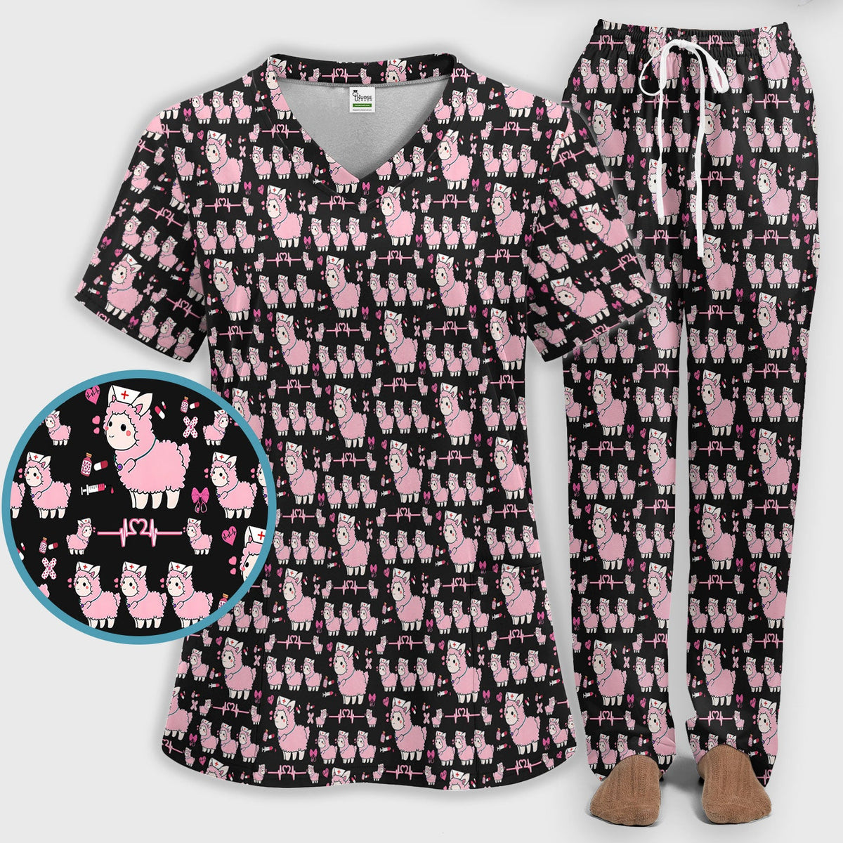 Llama Ain't Got Time For Your Drama Nurse Scrub Set