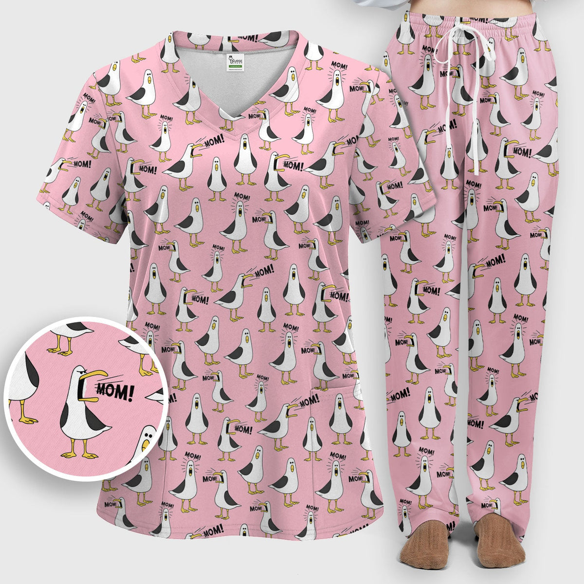 Seagull Mom Nurse Scrub Set