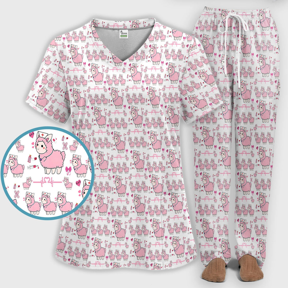 Llama Ain't Got Time For Your Drama Nurse Scrub Set
