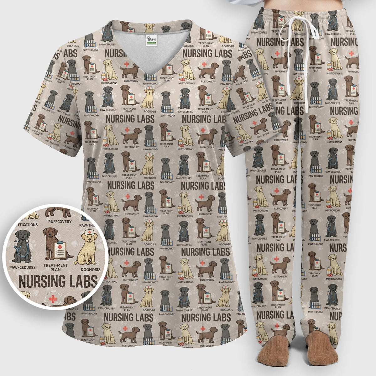 Lab Dog Nurse Scrub Set